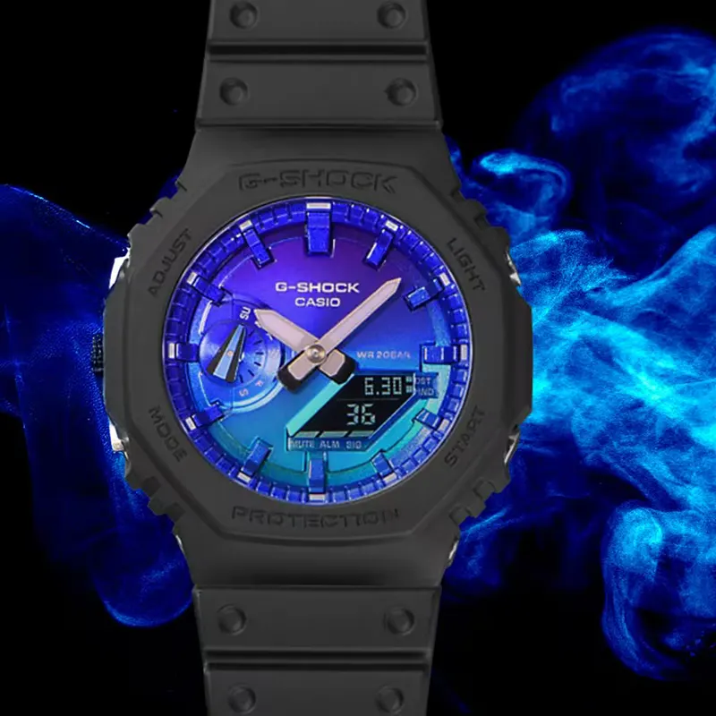 Casio G-Shock Sports Triple G Resist Blue Solid Men’s Watch- GA-2100FLS-8A2